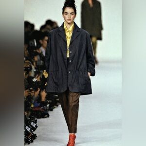 Vintage Romeo Gigli Cotton Gingham Oversized A-line Blazer 1990s